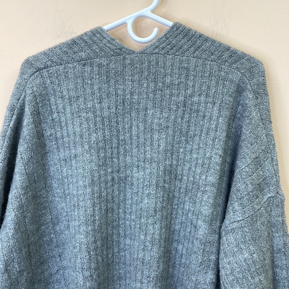 NWOT Topshop Open Oversized Ribbed Cardigan Pockets Boho Stretch Gray Small - Picture 9 of 12